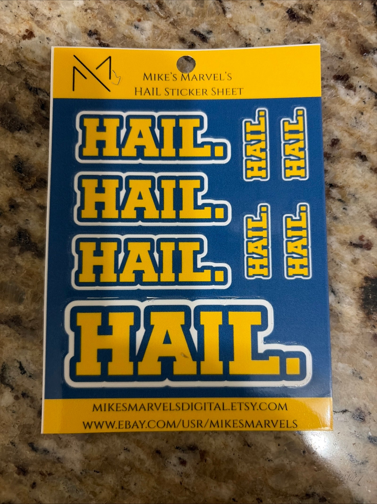 University of Michigan Hail Sticker Pack - White Border